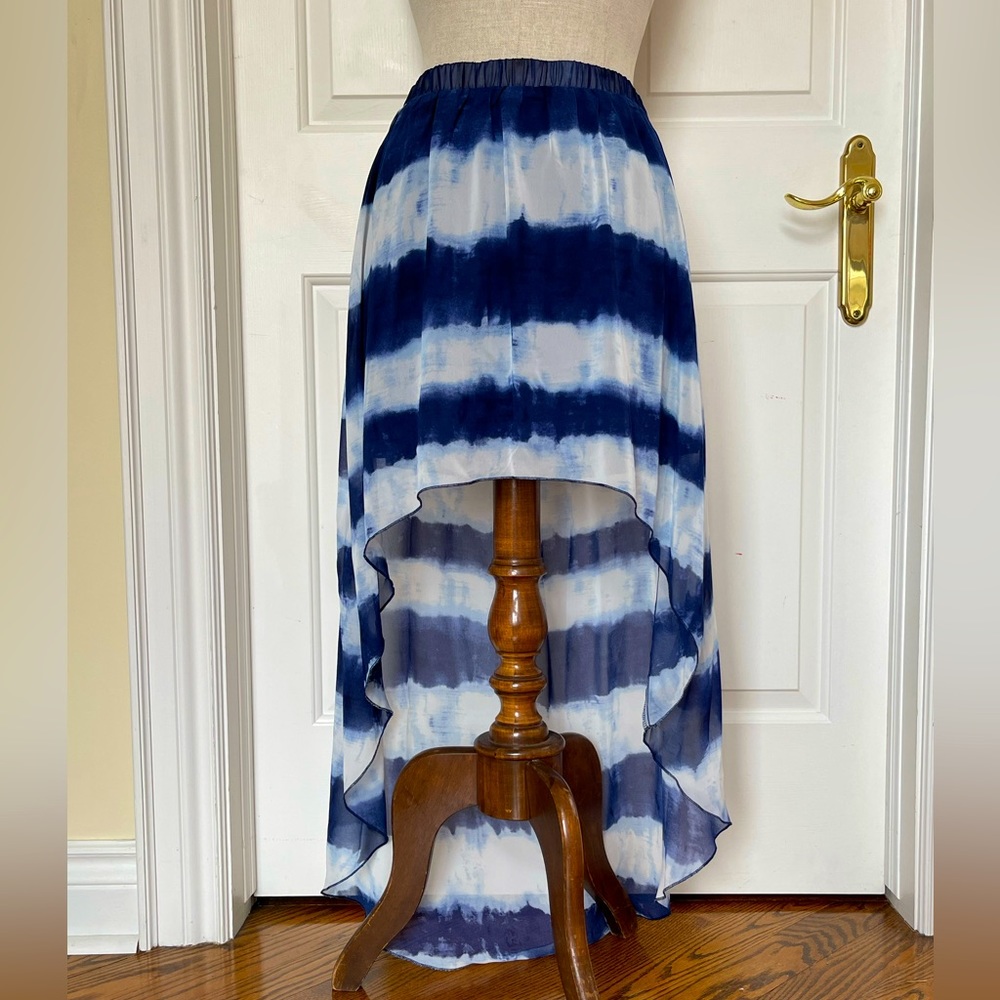 Brand New Blue+ White High-low Skirt